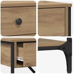 vidaXL Table console avec tiroir chêne artisanal Bois d'ingénierie
