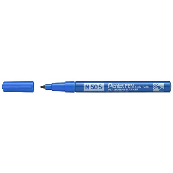 Marqueur permanent n50s  pointe ogive fine  bleu x 12 pentel