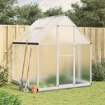 vidaXL Serre avec cadre de base argenté 169x169x202 cm aluminium