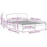 vidaXL Cadre de lit avec tête de lit 140x200 cm Bois massif Pin