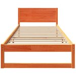 vidaXL Cadre de lit Marron ciré Bois massif Simple Cadre de lit