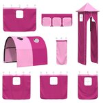 vidaXL Cadre de lit superposé pour enfants Noir et rose 75 x 190 cm