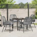 vidaXL Ensemble de salle à manger pour jardin 5 Pièces Gris polyrotin