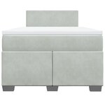 vidaXL Sommier à lattes de lit et matelas gris clair 120x190cm velours