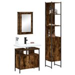 vidaXL Ensemble de meubles de salle de bain 3 Pièces Chêne fumé