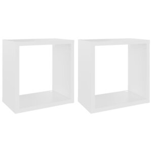vidaXL Étagères cube murales 2 Pièces Blanc 26x15x26 cm