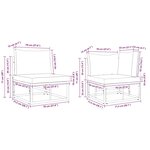 vidaXL Ensemble de canapé de jardin avec coussin 7 Pièces Noir Aluminium