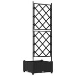 vidaXL Jardinière de Jardin avec Treillis Noire 40x40x125.5 cm