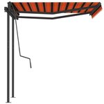 vidaXL Auvent manuel rétractable avec poteaux 3 5x2 5 m Orange/marron