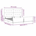 vidaXL Cadre de lit Gris clair 200x200 cm Velours