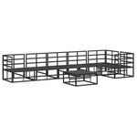 vidaXL Ensemble de canapé de jardin avec coussin 7 Pièces Noir Aluminium