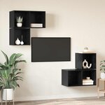 vidaXL Ensemble meuble TV 4 Pièces Chêne noir Bois d'ingénierie