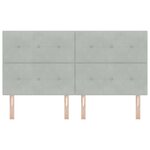 vidaXL Tête de lit Gris clair 180 cm Velours