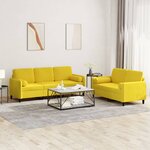 vidaXL Ensemble de canapés 2 Pièces avec coussins jaune velours