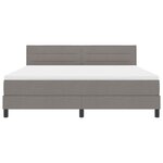 vidaXL Lit à ressorts avec matelas avec LED Taupe 180 x 200 cm tissu