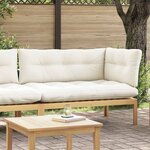 vidaXL Unité de canapé d'angle Acacia Clair et Blanc Crème