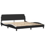 vidaXL Lit avec matelas Hvar noir et blanc 180x200 cm similicuir