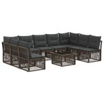 vidaXL Ensemble de canapé de jardin 10 Pièces Gris polyrotin