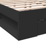 vidaXL Cadre de lit avec tiroirs sans matelas noir 200x200 cm