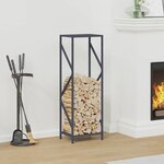 vidaXL Portant de bois chauffage anthracite 34x25x100 cm