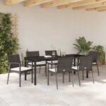 vidaXL Ensemble de salle à manger pour jardin 7 Pièces Marron Poly rotin