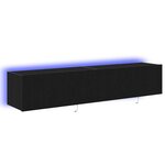 vidaXL Meuble TV mural Montage mural 2 Pièces Chêne noir 80 x 35 x 31 cm