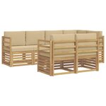 vidaXL Ensemble de canapés d'extérieur 7 pc Blanc et Beige Polyester