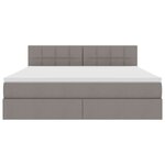 vidaXL Lit de rangement LED avec matelas Taupe 180 x 200 cm Tissu