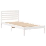vidaXL Cadre de lit avec tête de lit Blanc 90 x 220 cm Pin massif