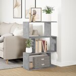 vidaXL Étagère séparatrice de pièce à 3 niveaux gris béton 70x24x97 cm