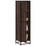 vidaXL Buffet haut chêne marron 35 5x35x139 cm bois d'ingénierie métal
