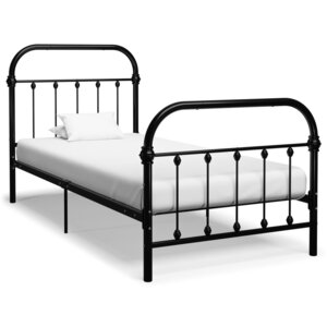 vidaXL Cadre de lit sans matelas noir métal 100x200 cm