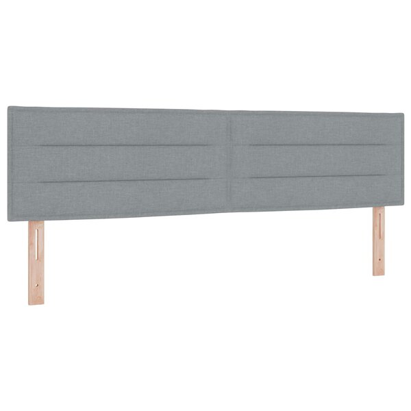 vidaXL Tête de lit LED avec tête de lit Gris clair 180 cm Polyester