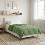 vidaXL Duvet d'hiver Matelassé Vert 140 x 200 cm Microfibre