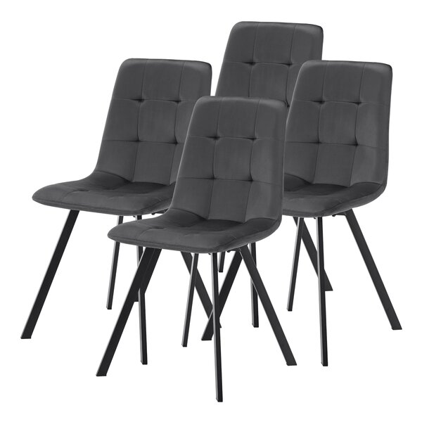 Lot de 4 chaises de salle à manger moderne design robuste 89 x 44 x 54 cm gris foncé 03_0009841