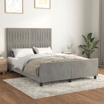 vidaXL Cadre de lit avec tête de lit Gris clair 140x200 cm