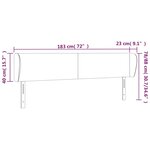 vidaXL Tête de lit avec oreilles Taupe 183x23x78/88 cm Tissu