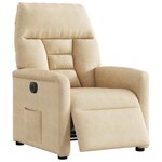 vidaXL Fauteuil inclinable électrique crème tissu microfibre