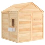 vidaXL Maison de jeux et porte verrouillable/fleurs bois massif sapin