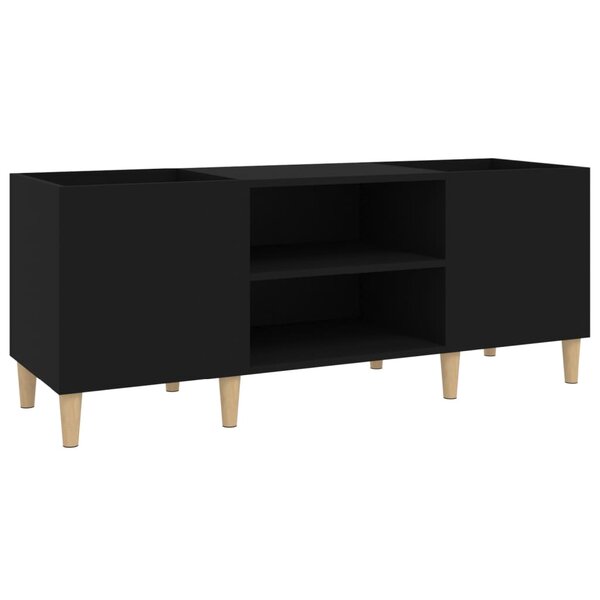 vidaXL Armoire à disques noir 121x38x48 cm bois d'ingénierie