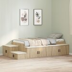 vidaXL Cadre de lit de rangement Chêne Sonoma 100x200 cm