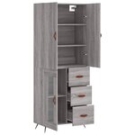 vidaXL Buffet haut Sonoma gris 69 5x34x180 cm Bois d'ingénierie