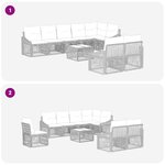 vidaXL Ensemble de canapé de jardin 9 Pièces Noir polyrotin