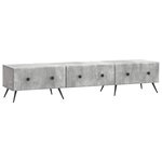 vidaXL Meuble TV Gris béton 147 x 34 5 x 30 cm Bois d'ingénierie
