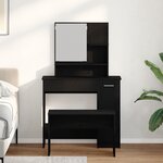 Ensemble de table de maquillage vidaXL en chêne noir en bois d'ingénierie