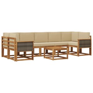 vidaXL Ensemble de canapés d'extérieur 6 pc Naturel