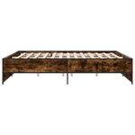 vidaXL Cadre de lit chêne fumé 180x200 cm bois d'ingénierie et métal