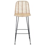 vidaXL Chaise de bar 2 Pièces Naturel 44 5 x 53 x 111 cm Rotin et métal
