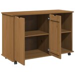 vidaXL Cabinet roulant avec roue Marron miel 100 x 39 x 65 5 cm