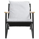 vidaXL Ensemble de meubles de balcon avec coussins 3 Pièces noir acier